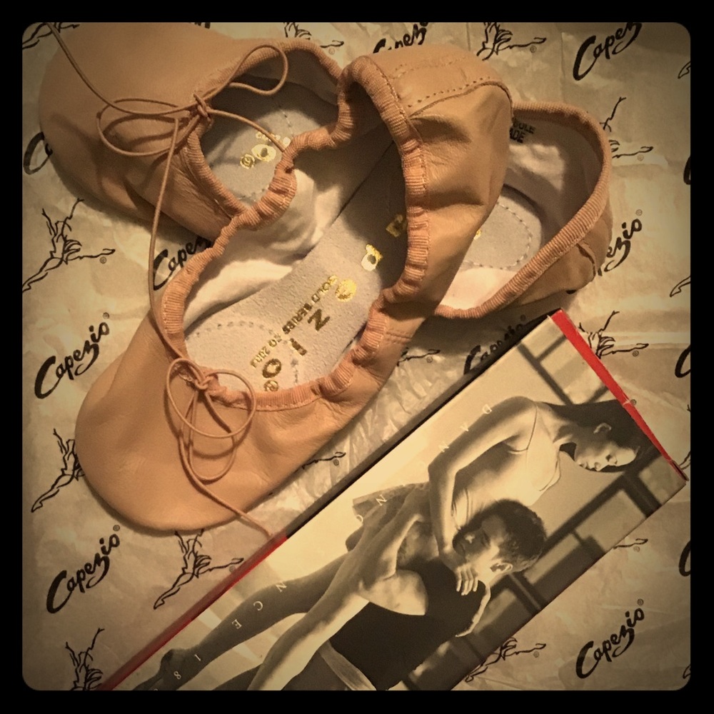 Children Pink and Black Split Sole Ballet Slipper